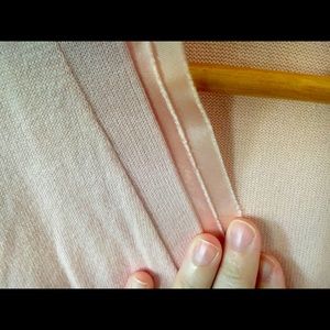 Sweet, Satin-Lined, Pale-pink Cardigan (Long-Line)